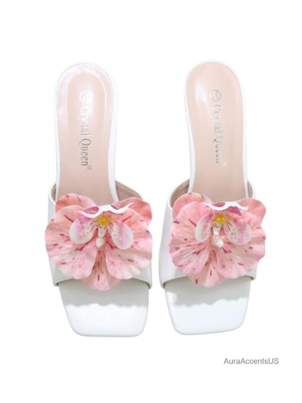Artificial Butterfly Orchid Shoe Clips Pearl Alloy Removable Wedding Accessory
